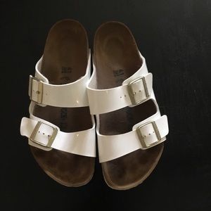 White Birkenstock Sandals size 41 .